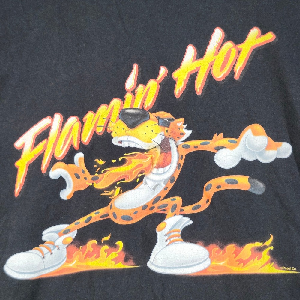Flamin Hot Cheetos T-Shirt Pepsi Co Cartoon Graphic Tee Black Mens Large No tag - Picture 4 of 8